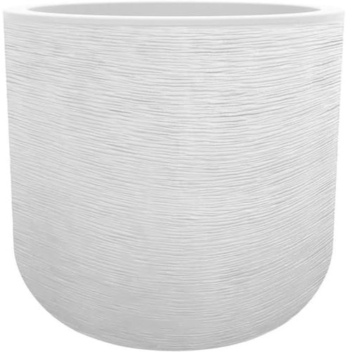 EDA PLASTIQUE - Pot Rond 50 cm Graphit'Up - 67 L - Blanc cérusé