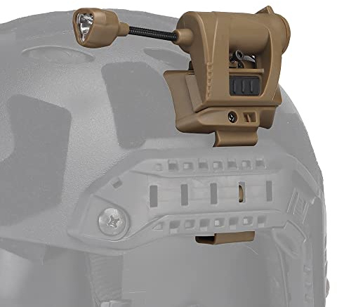 ACEXIER Casque Tactique Charge légère Mpls 4 Modes de Conversion Airsoft Casque Lampe Économie d’énergie Chasse Militaire Fast Casque Lampe de Poche (Tan)