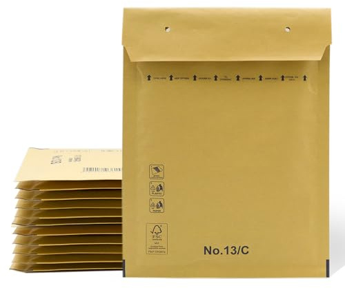 Lot de 20 enveloppes matelassées à bulles Kraft avec fermeture autocollante, sacs d'expédition de vêtements, enveloppes matelassées Kraft - SIDI (180 x 260 mm)