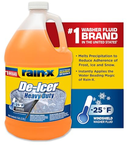 Rain-X -25°F Heavy Duty De-Icer Windshield Washer Fluid - 1 Gallon (Pack of 6)
