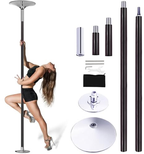 BDJSN Silikon-Pole-Dance-Stangen-Set, 360° Bodenstehende Stripper-Stange, 45 Mm Abnehmbare Tanzstange, 7,3–9 Fuß Verstellbares Fitnessgerät Für Tanzanfänger, Trainierende, Sportler