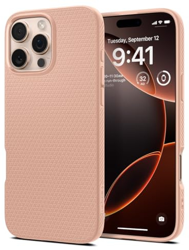 Spigen für iPhone 16 Pro Hülle [rutschfest] Liquid Air Case Handyhülle Schutzhülle Cover Dünn Slim -Rose Titanium