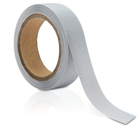 Seam Sealing Tape, 20mmx5m Waterproof Fabric Tape, Heavy Duty Duct Tape, Strong Adhesive Gaffer Tape for Patching Sealing Securing Cables Labelling DIY Clohting Sew On (Grey)