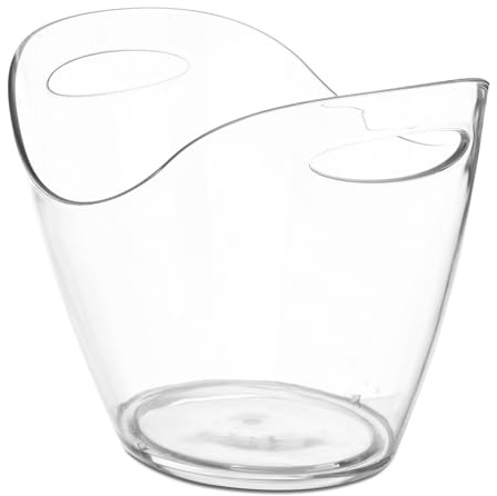 TIENDA EURASIA – Cubitera Botellas | Doble Asa | MaterialPlastico (Poliestireno) | Color Transparente | Medidas 26 x 34.5 x 25.5 cm | Capacidad 8 litros | Cubiteras para Botellas
