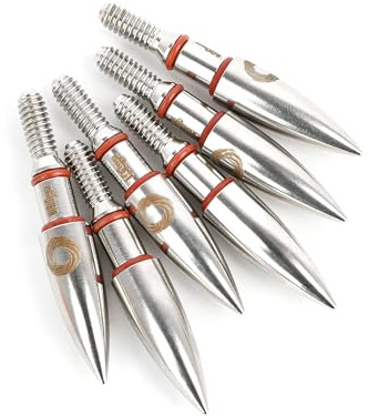 surwolf 24pcs Pointes de flèche pour Le tir à l'arc,Pointes de flèche en Acier allié,Contrepoids Pointes de flèche 100 Grains Tête de flèche à Visser avec Joint O en Caoutchouc (OD-7.08)