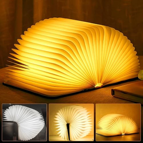 BAIFULAI Lampada da lettura a LED pieghevole, lampada da scrivania ricaricabile USB, illuminazione d'atmosfera bianca calda, lampada da comodino per bambini, fidanzata, regalo, decorazione per la casa