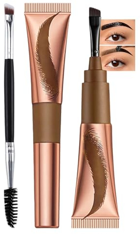 Erinde Tinta Sopracciglia Peel-Off Tattoo Brow, Gel Colorante per Sopracciglia Semipermanente, Waterproof e Resistente alle Sbavature, Altamente Pigmentato, Lunga Durata, con Pennello, #02