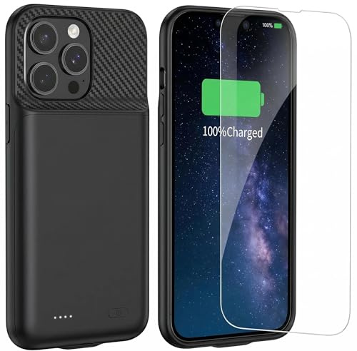 MIGAFEI Funda de batería para iPhone 16Pro/17, 10000 mAh, ultradelgada, portátil, funda de carga extendida para iPhone 16 Pro/17 (6.3 pulgadas), color negro