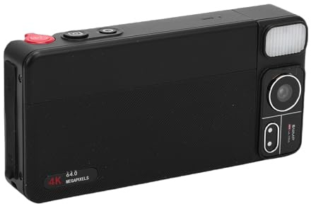 Yctze Cámara Digital 4K para Fotografía con Enfoque Automático Digital 18X Cámara 4K 64MP 18X Enfoque Automático Vlog Portátil con Pantalla de 270° para Viajes con Pantalla de 270° para