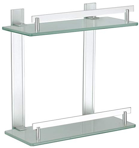 MSV Bad Regal Tabarca Eckregal Duschregal aus Aluminium und Glas - kleben und Bohren