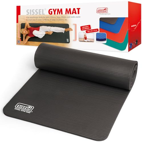 SISSEL® Gymnastikmatte 1,5cm | Hautfreundlich & Rutschfest | Optimale Dämpfung | Leicht Einrollbar | Für Fitness & Yoga | Maße: 180x60cm