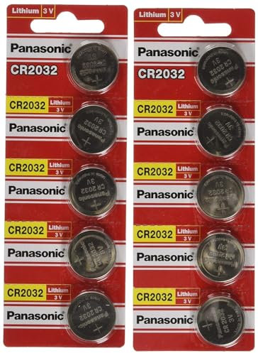 Panasonic Cr2032 3V Lithium Knopfzellen DL2032 Ecr2032 10 Stück