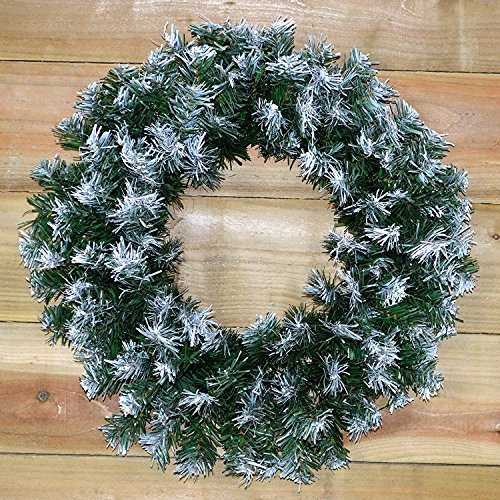 Premier 50cm Snow Tipped Green Christmas Wreath Decoration