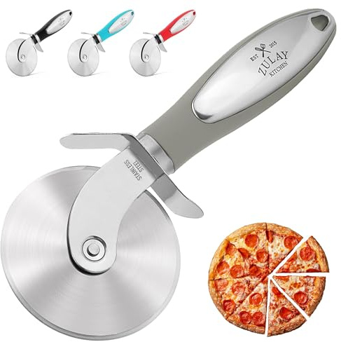 Zulay Kitchen Pizza Cutter Wheel With Curved Handle