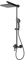 Schulte DuschMaster Rain Einhebelmischer, Black Style, Duschkopf Eckig und Handbrause, EP9621 68