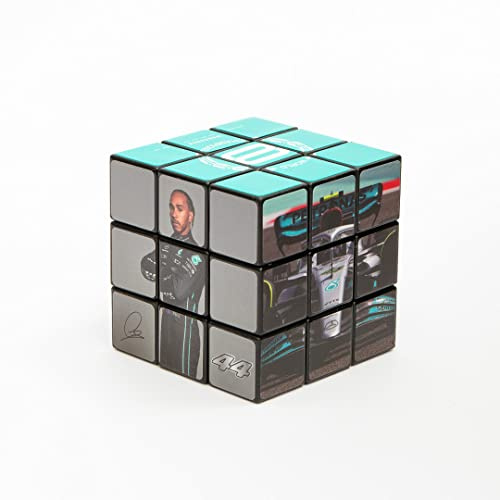 Rubiks Cube - klassischer Zauberwürfel 3x3, Sammlerwürfel, Mercedes-AMG Petronas Formel 1 Team, Limited Edition, Rennsport, Knobelspiele, Rubiks Cube Speedcube, 3D Puzzle