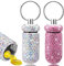 cobee Bling Pillenbehälter, 2 Stück, wasserdichtes Pillenetui tragbare Pillenflasche Kristall Mini Pillenhalter Tasche Pillen Aufbewahrungsbox mit Schlüsselanhänger für Reisen Outdoor Camping