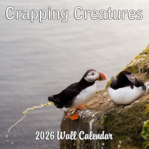 2027 Crapping Creatures Monthly Wall Calendar - Wild Animals Pooping Calendar | 2026 Prank Gift White Elephant or Gag Gift Calendar 2026-2027