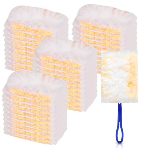 Staubmagnet Staubtücher Gegen Staub 40 Stück, EUBSWA Mikrofaser Staubwischer mit 1 Griff, Staubwedel Elektrostatisch Duster für Zuhause Schule Büro (B)