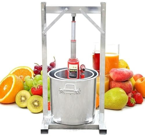 Pressa per Frutta，Torchio per frantoio Pressa per Frutta Pressa per succhi per Pressatura di Frutta UVA Vino Mele ，Pressatutto in Acciaio Inox Manuale per Bevande，Pigiatrice per Fare Succhi e Vino