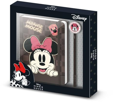 Disney Minnie Mouse Journey-Caja Regalo con Diario y Bolígrafo Fashion, Marrón