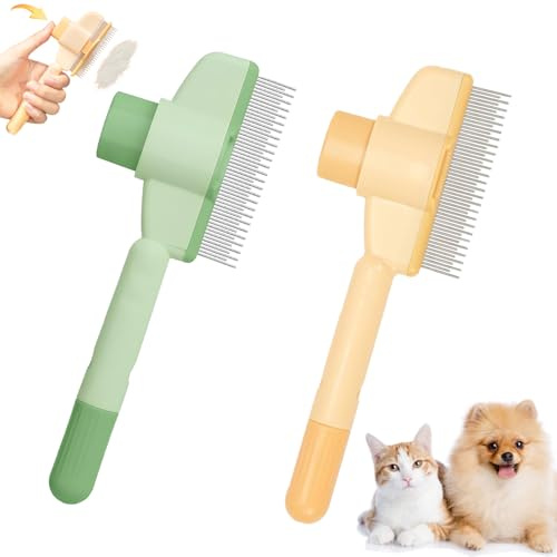 Peine y Cepillo para Perros y Gatos, Cepillo Quitapelos con Botón