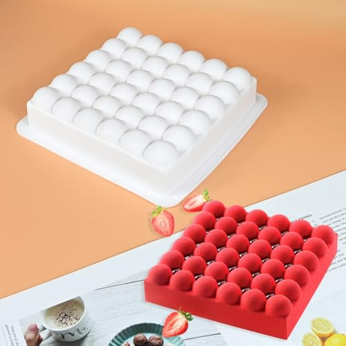 Mostsom Moule en silicone pour mousse, gâteaux, chocolat, cheesecake, bulles, moule de cuisson flexible pour bonbons, dessert, glaçons, antiadhésif, résistant au congélateur et au four (C_Bulles)