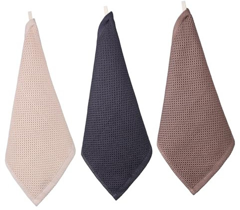 TIDTALEO 3 Piezas De Trapo Cuadrado De Toalla Toallas De Algodón Negras Multiusos Trapos Grises Fibra De Limpieza Fregado Reutilizable Estropajo De Cocina Grande