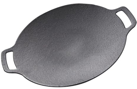 OUNONA Plancha de Hierro Fundido para Barbacoa al Aire Sartén Antiadherente para Carne Bandeja Parrilla Resistente para Camping Uso Gas Inducción Diseño Práctico y Duradero