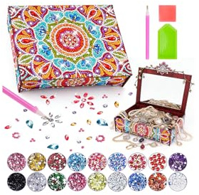 Diamond Painting Smyckesask Barn, Kreativt Pysselset Presenter för Flickor 7 8 9 10 11 12 År, Barnfödelsedag Pyssel Flickor 6 7 8 9 10 11 År, DIY Mosaik Pysselset Vuxenleksaker