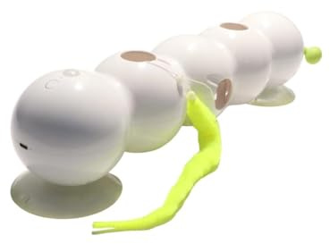 Qury Un set di giocattoli per gatti intelligenti, con design a vermi, montati a parete o a finestra