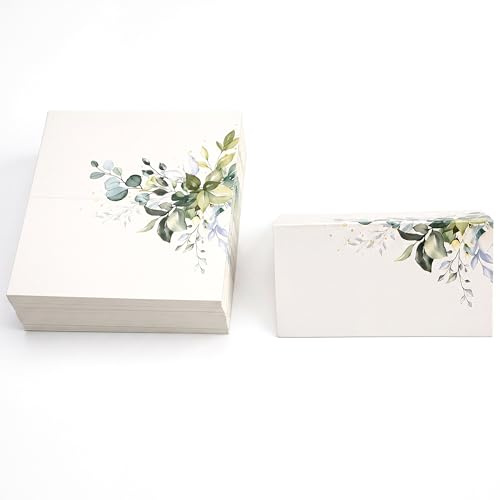 80 tarjetas de lugar de eucalipto, tarjetas de nombre de boda para mesa