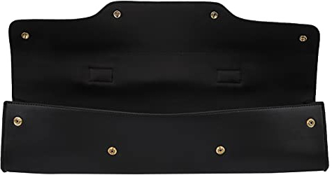Eujgoov Flöjtbärväska Syntetläder Flöjtförvaringsväska Flöjtväska med Axelrem Non-woven Tygfoder 360° Roterande Spänne Portabelt Instrumentväska för Flöjt 45 X 13 Cm (Svart)