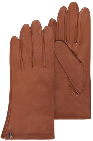 ISOTONER Gants cuir doublés soie femme,Cognac,8 (L)