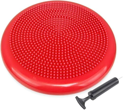 Wobble Balance Cushion Board for Fitness Exercise, Core Workout, Back Pain Relief, Sensory Cushion for Chair – Stability Disc Seat to Improve Sitting Posture for Adults or Children (Red)