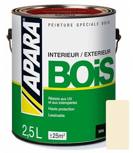 APARA Peinture Bois Satin 2.5 litres Blanc cassé (RAL 1015)