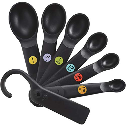 OXO International 11110801 Good Grips Measuring Spoon Set, Black Plastic, 6-Pc. - Quantity 1