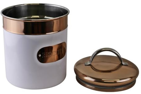 Biscuit Tin, Copper & White Metal Design