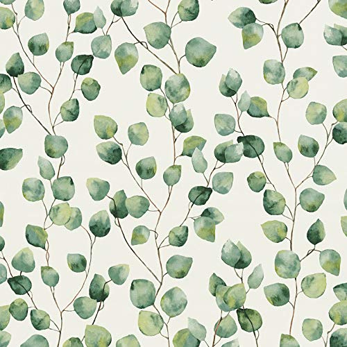 Carta da parati tnt (tessuto non tessuto) foglie palme Verde Bianco 370441 37044-1 A.S. Création Greenery | Verde/Bianco | Rotolo (10,05 x 0,53 m) = 5,33 m²