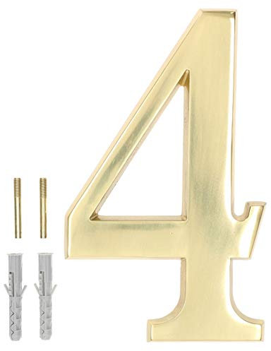 KOTARBAU® 3D Hausnummer Ziffer 4“ aus Messing 20 cm Türnummer für Häuser Siedlungen Hotels Wohnungen 100% Messing