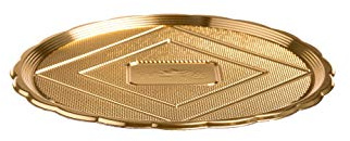 MAQA 100 pezzi Vassoio sotto torta rotondo medoro, piatto torta tondo oro per uso alimentare, decorazione base per torta Diametro vari diametri 12 cm