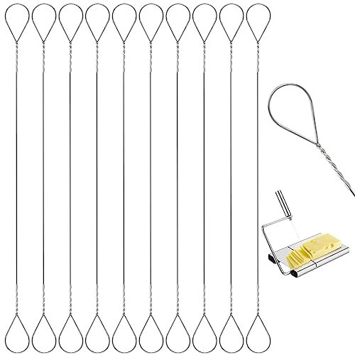 KALIONE 10 Pack Cheese Slicer Wire, Cheese Wire Replacement Kit, Butter Cutter Wire, Stainless Steel Cheese Cutter Wire, Wire Cheese Cutter for Slicing Cheeses Butter, 5.7-Inch Cheese Wire Knife Kit
