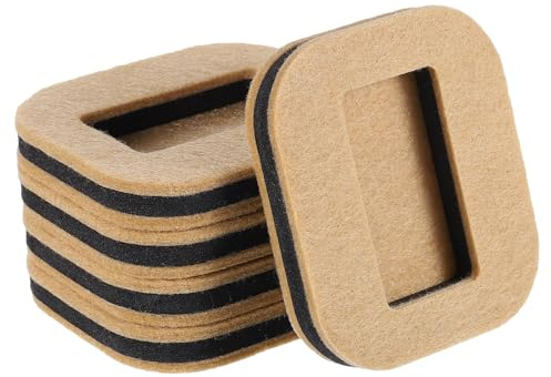 sourcing map 10 Pcs Felt Furniture Coasters Caster Cups, 3.15 x 2.76 Wheel Stoppers Bed Stoppers Furniture Stopper Anti-Sliding Furniture Pads for Sofas Beds Carpet Hardwood Floors, Khaki