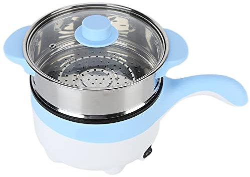 Cuisine électrique de voiture, 24 V 2 L Pot en acier inoxydable Non chaud Mini Marmite Elektribi Stick multifonction avec cuisinière à vapeur Bleu ciel Poêles à frire pour œufs (24 V 2 litres