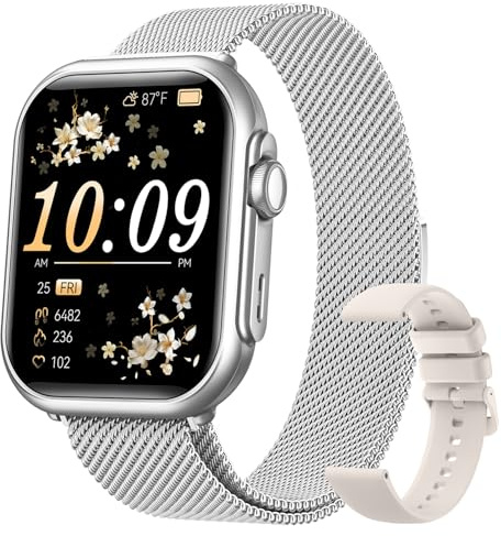 1.83 HD Smart Watch, 30 Days Battery Life, Sleep/Heart Rate/SpO2/Blood Pressure Monitor, Calls/Messages/Notifications, 5ATM 110+ Sports Modes Fitness Tracker Watch, for Women & Men/ Android & iPhone
