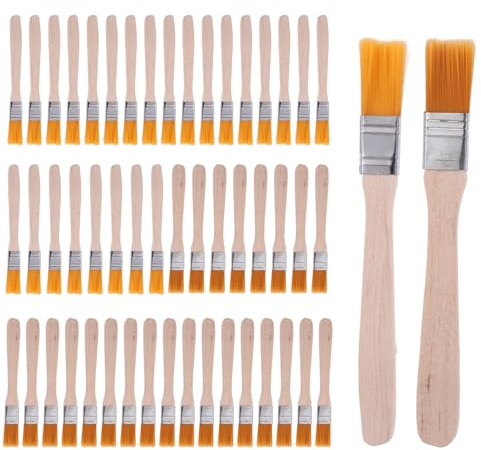 50 Pieza Set Brochas Pintor, Pinceles de Cerdas, Juego de Pinceles Planos, 13 cm, para Pintura Acrílica, Óleo, Acuarela, Tintes y Barnices, Ideal para Artistas, Bricolaje y Proyectos DIY