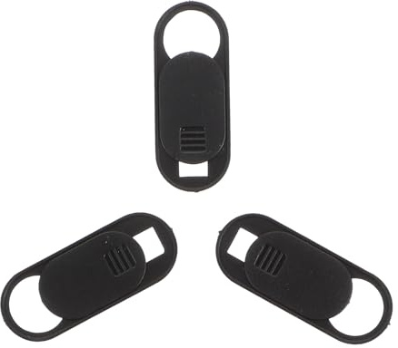 Artibetter 3 Tapas Protectoras para Cámara Web de Abs Negro, Fáciles de Almacenar y Seguras, Compatibles Móviles y Tablets, Pack de 3 Unidades