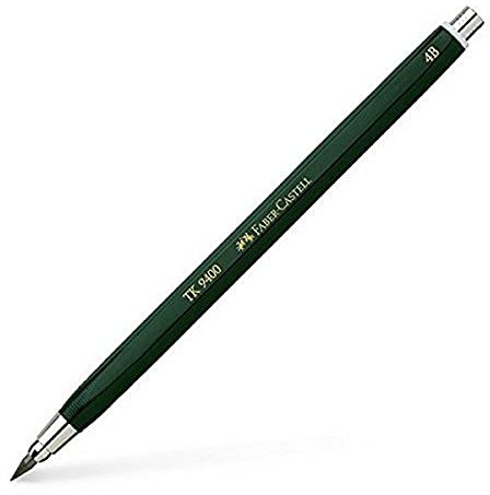 Faber-Castell 139404 - Matita a scatto TK 9400, spessore mina: 3,15 mm, durezza: 4B, colore fusto: verde