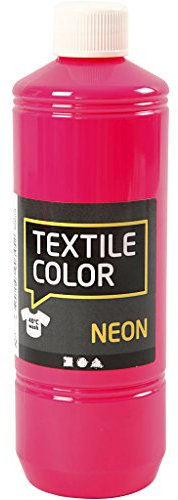Creativ Halbdeckende Stofffarbe, neon pink, 500 ml (Pack of 1), 500