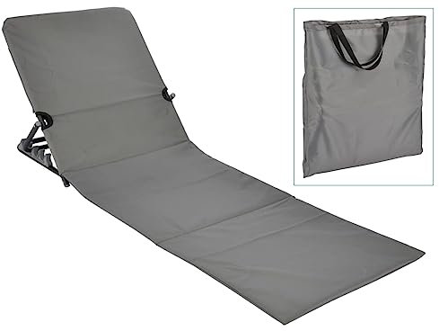 Haushalt International Strandliege klappbar grau in Umhängetasche 64235